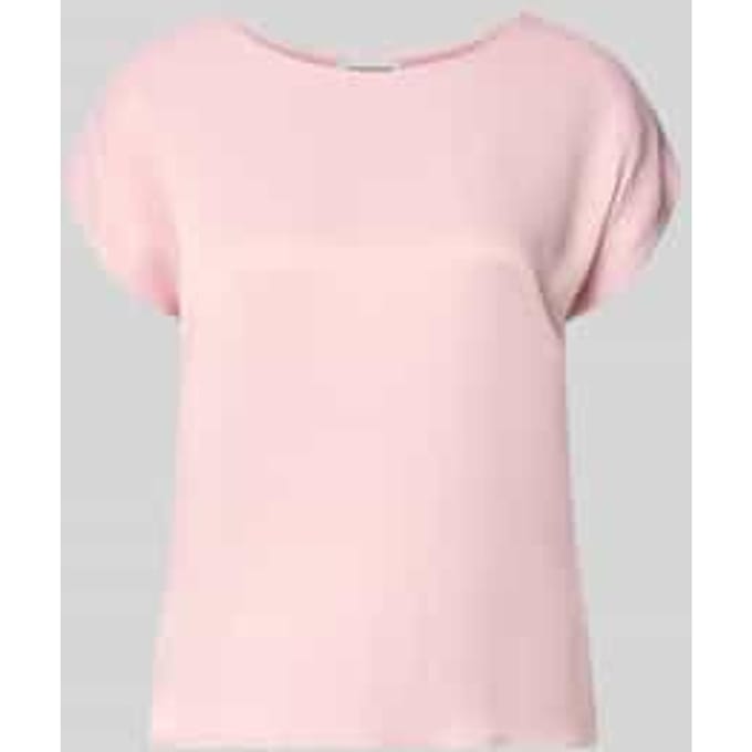 T-shirt van mix van viscose en elastaan met ronde hals