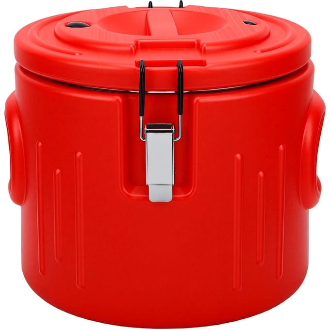 10L RVS Geïsoleerde Emmer met Handvat Thermische Hete en Koude Drank Serveercontainer voor Restaurant Dranken red