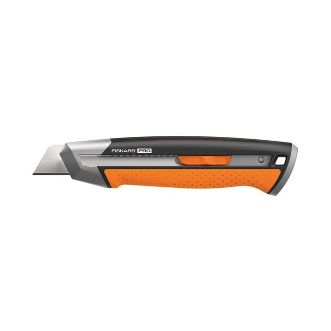 Fiskars CarbonMax - Universeel Mes - 25mm - Ergonomische SoftGrip - Metalen Korpus
