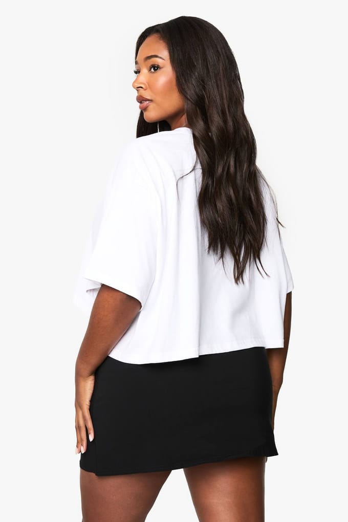 boohoo Dames Plus Bengaline Gespleten A-lijn Rok | Zwart | Maat: 54