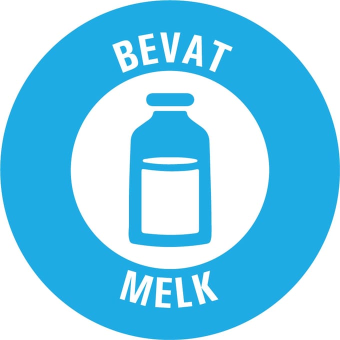 Bevat melk allergenen sticker op rol 40 mm - 580 per rol