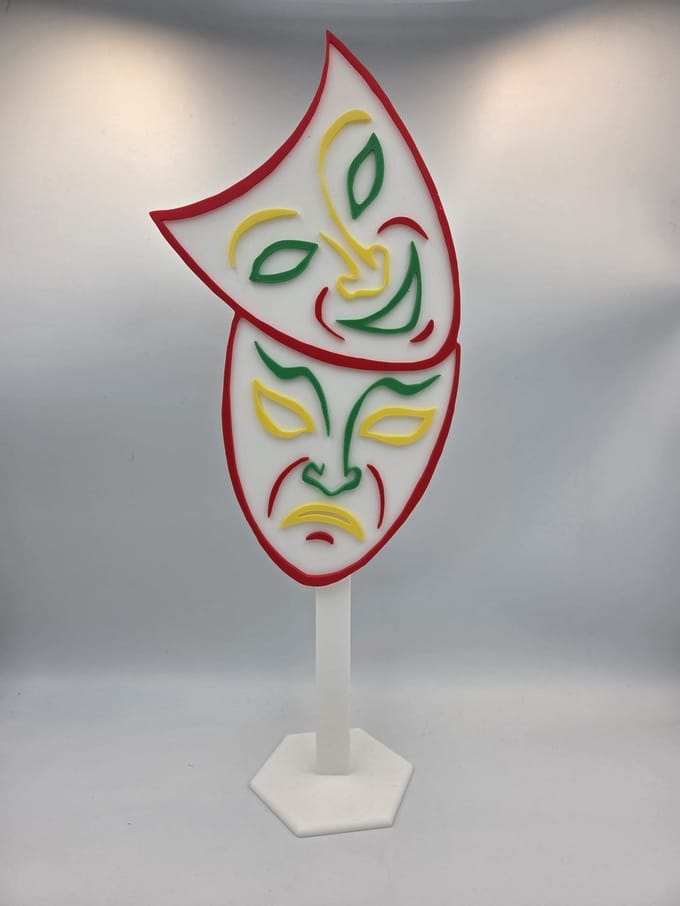 Carnavals Decoratie Mommen Masker op statief