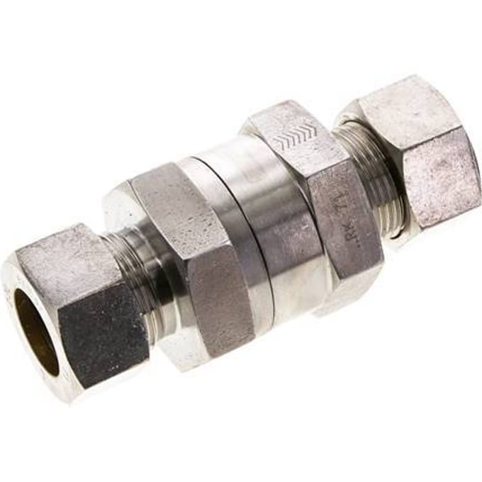 22L (M30x2) RVS Terugslagklep Knelfitting 1-160 bar ISO 8434-1