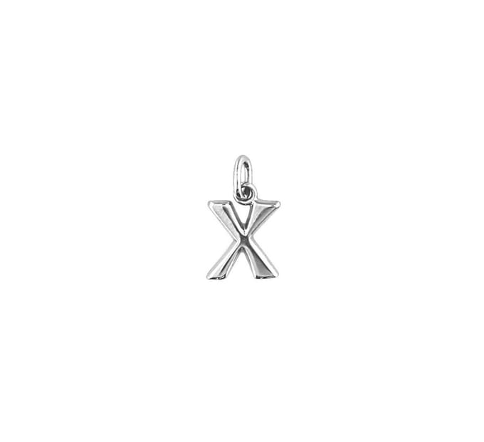 Zilver Gerhodineerde Hanger letter X 1333909