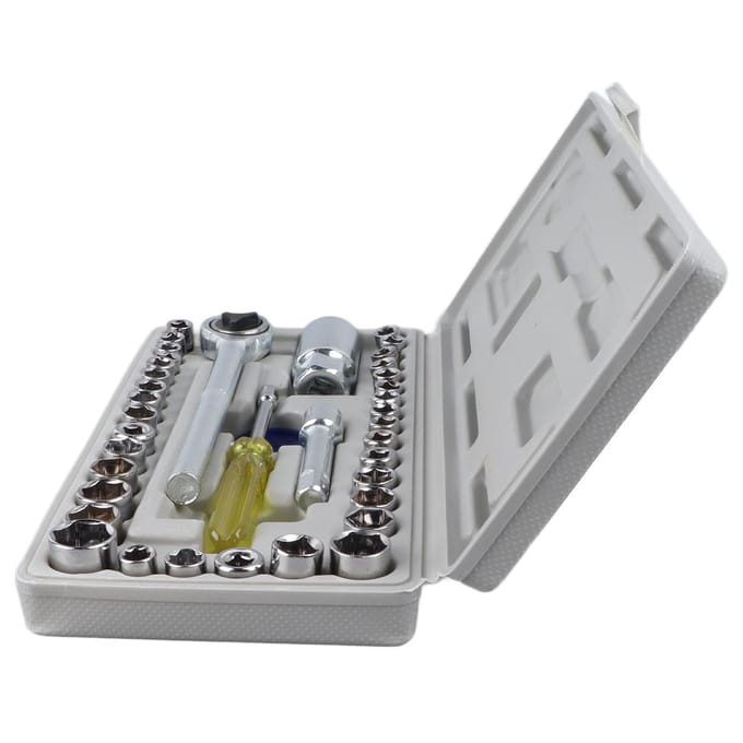 Dopsleutelset Micro Combinatie Koolstofstaal Huishoudelijk Auto Reparatiegereedschap gray
