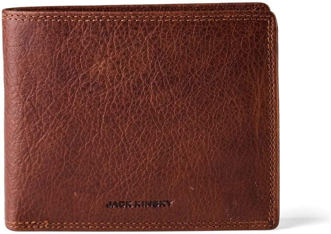 Jack Kinsky Porto 101 Portemonnee RFID-bescherming Leder 12.5 cm - Jongens - Horizontaal - cognac