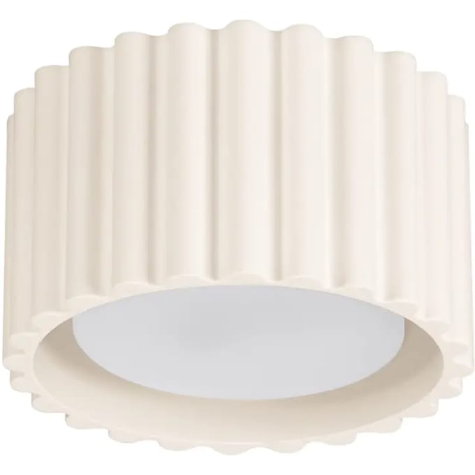 Plafondlamp AURA 1 met geribbeld oppervlak - Sollux Lighting - IP20 - Beige aluminium behuizing - 10 x 10 x 6 cm - 1 x GX53 LED, exclusief lichtbron - Max. 10 W - Minimalistische plafondlamp voor woonkamer, slaapkamer en eetkamer