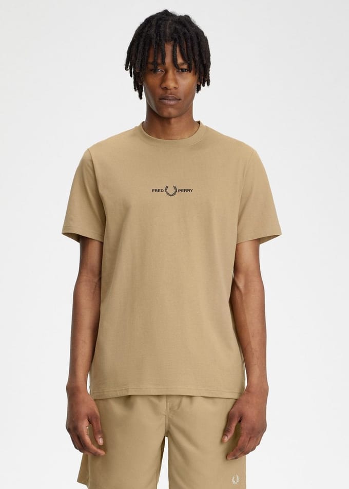 Fred Perry Embroidered t-shirt - warm stone