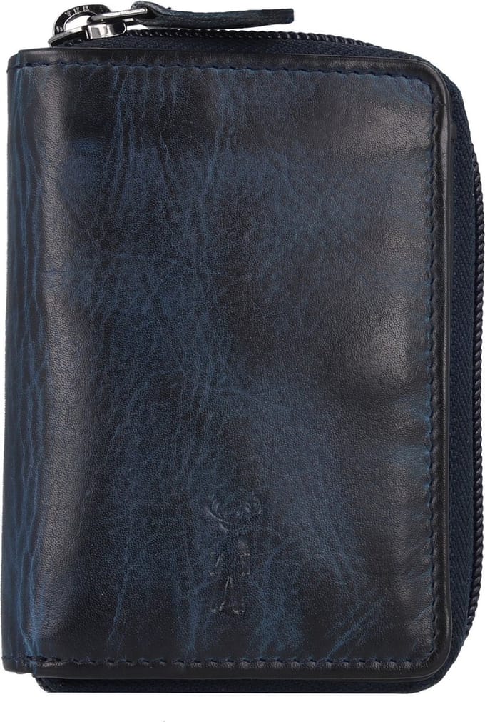 Jack Kinsky Nelson Portemonnee RFID Leer 11 cm - Jongens - Staand formaat - marine