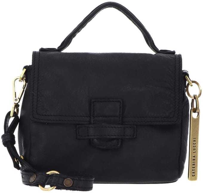 CATERINA LUCCHI Leren handtas schoudertas Maria Shoulder Bag Nero zwart