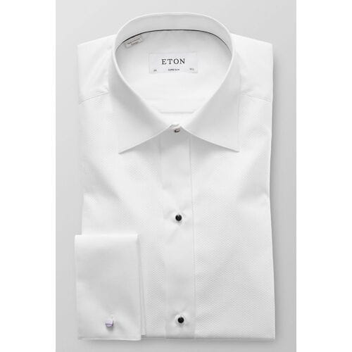 Eton Overhemd Piqué Black Tie Wit / male