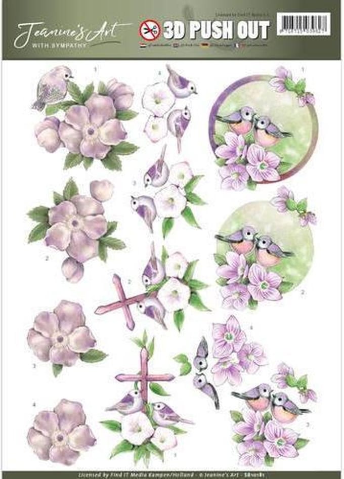 Uitdrukvel  - Jeanine's Art - With Sympathy - Vogel en Bloemen