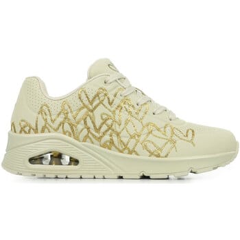 Skechers Uno - Golden Heart Dames Sneakers - Creme