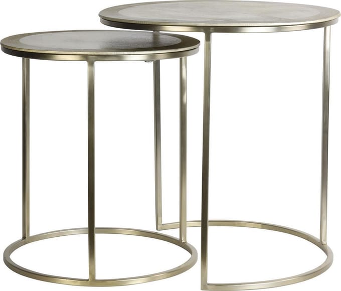 Light & Living Bijzettafel Talca - Goud - Ø50+Ø40cm - Luxe