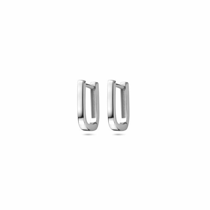 Zilver gerhodineerd klapoorringen 12 mm - 1340500