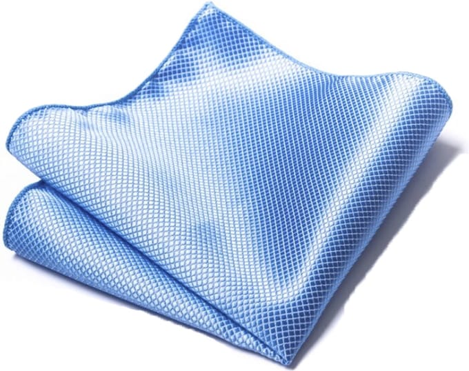 Pochet Zijde - Lichtblauw - Sorprese - pochette - heren - kleine ruit