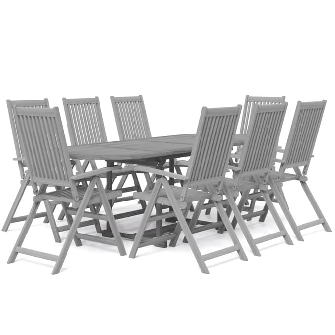 vidaXL - 9-delige - Tuinset - massief - acaciahout