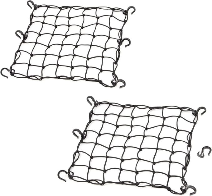 Stoer Cargo Net 38x38 cm met 6 Verstelbare Haken - Veilig Vastzetten van Lading