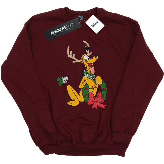 Disney Heren Pluto Kerstmis Rendier Sweatshirt (Bourgondië)