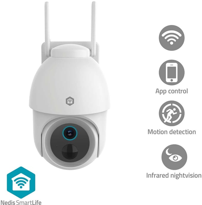 Nedis SmartLife Beveiligingscamera Buiten - Spotlight - Full HD - Pan tilt - IP65 - Bewegingssensor
