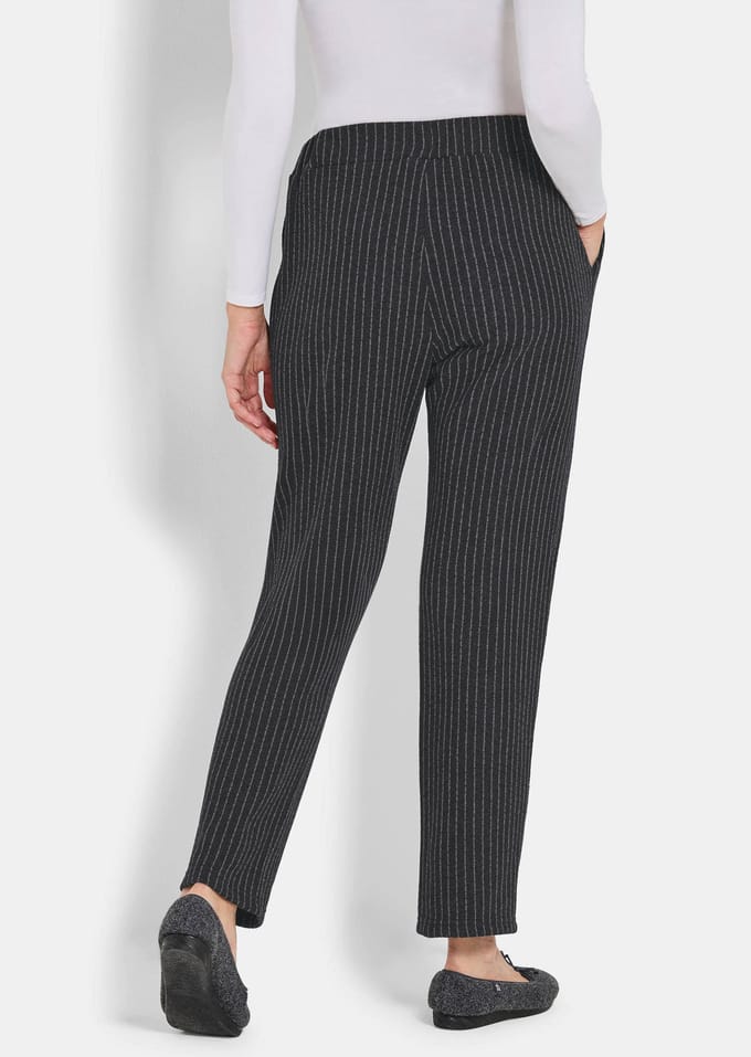 Behaaglijke vrijetijdsbroek - grijs / gestr. - Gr. 46 van Goldner Fashion
