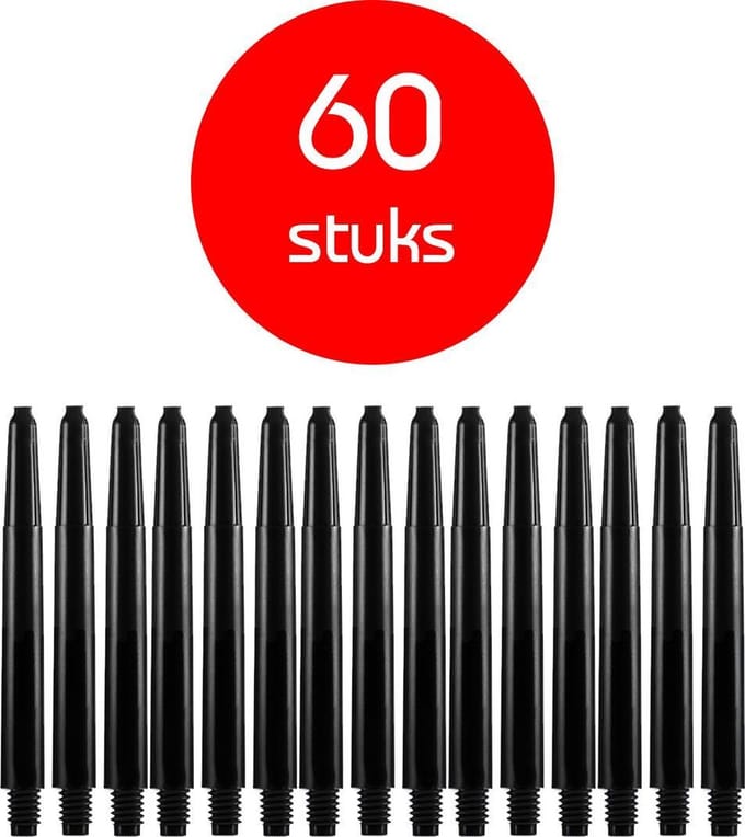 Darts Set - darts shafts - 20 sets (60 stuks) - medium - zwart - dart shafts - shafts