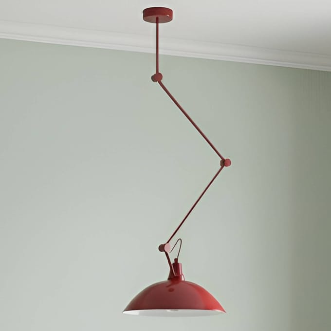 ALDEX Hanglamp Melos, rood, Ø 36 cm, metaal