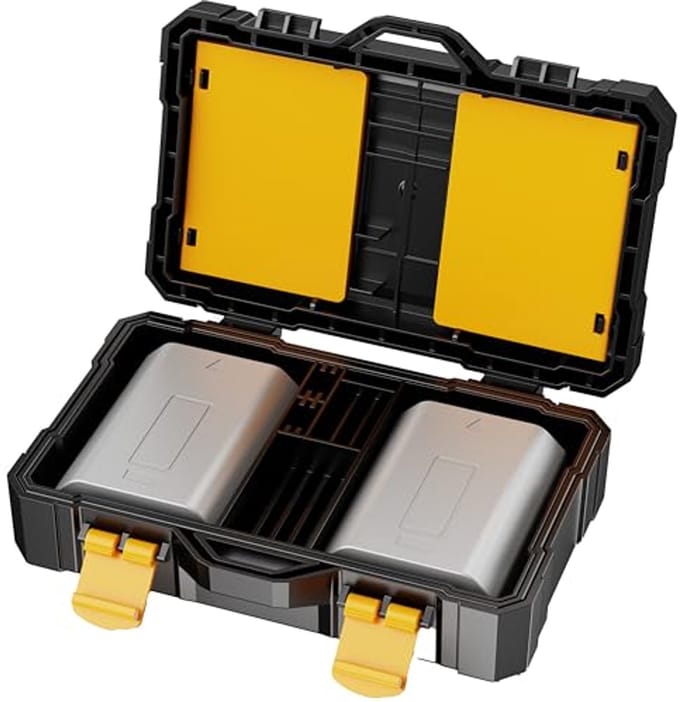 Camera batterij en geheugenkaarten organizer voor 2 accu's NP-FZ100 en 16 kaarten (SD/MicroSD/CFexpress)