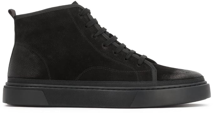 Black sneakers with ankle-length upper