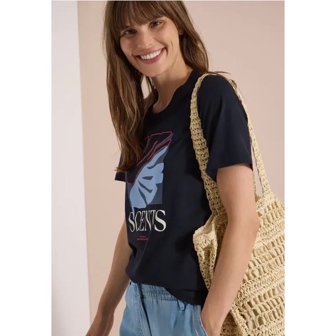 Shirt met ronde hals en frontprint