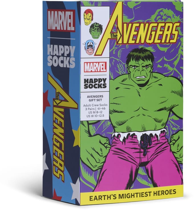 Happy Socks unisex giftbox 3P sokken marvel avengers multi (Marvel Avengers)