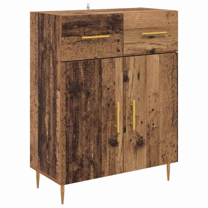 vidaXL - Dressoir - Oud - Hout - 69,5 - x - 34 - x - 90 - cm - Bewerkt - hout