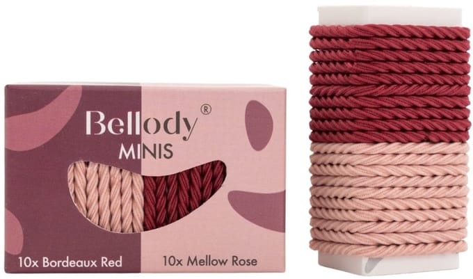Bellody - Haargummie Mini Elastiek - Rood en Roze