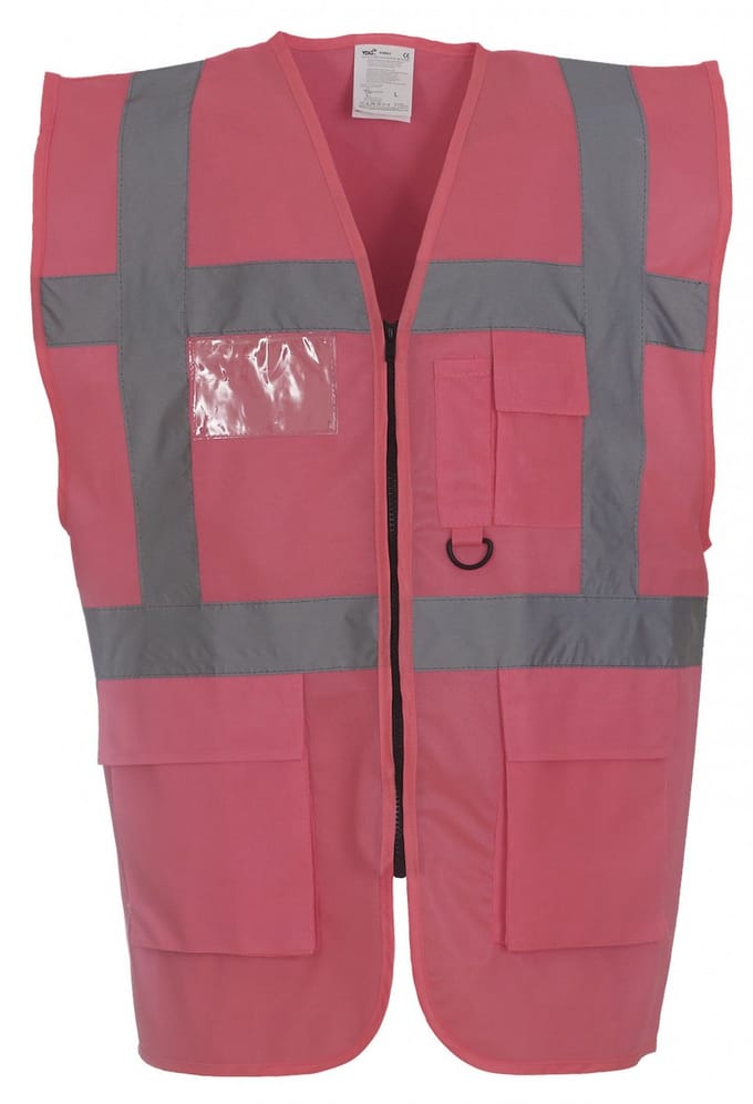 Executive veiligheidshesje met rits, maat XL Roze