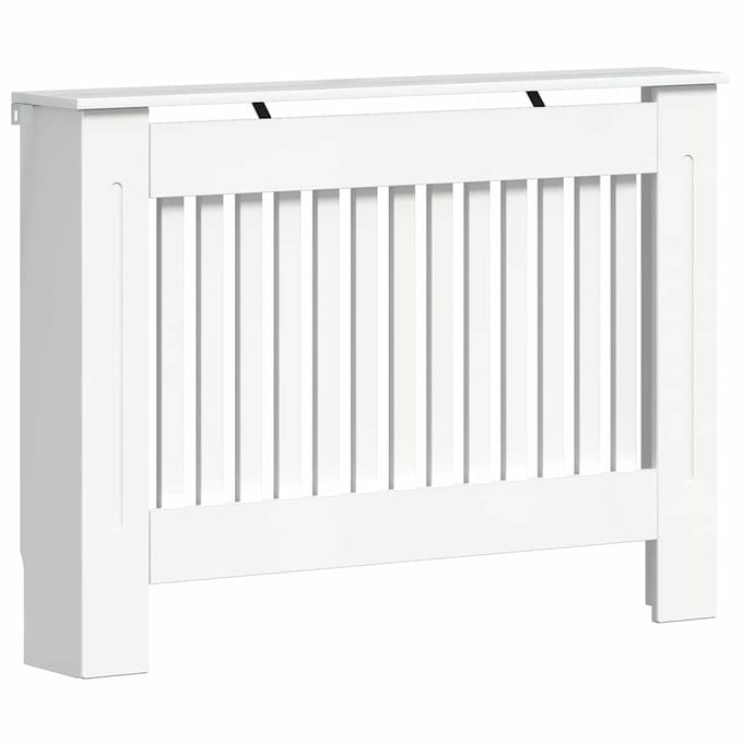 vidaXL Radiatorafdekking Hoogglans Wit 112 x 19 x 81,5 cm Bewerkt hout