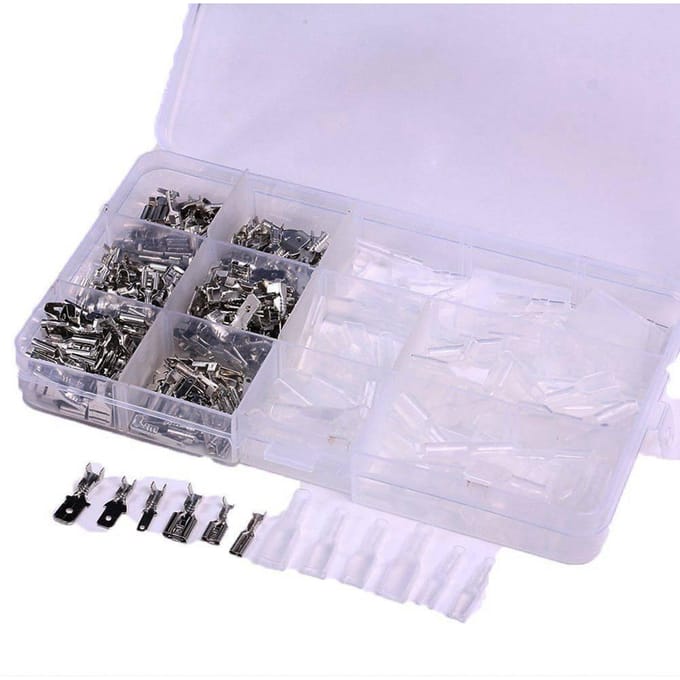 270 stuks elektrische draad crimp terminal connector man vrouw spade diverse kit