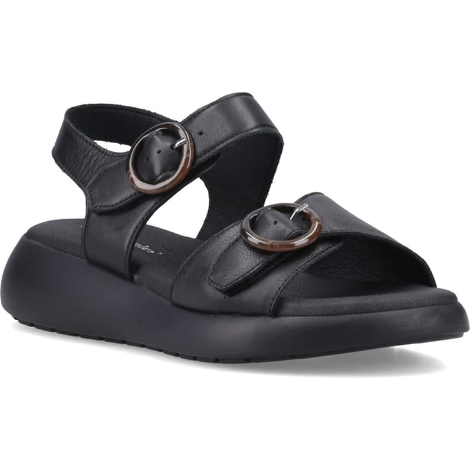 Hush Puppies Alison Leren Dames Zwarte Sandalen