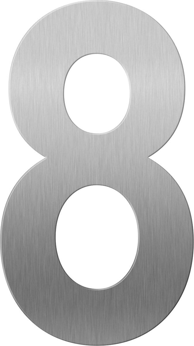 Huisnummer - RVS geborsteld - RVS - GPF - RVS 8 XXL, 400 mm