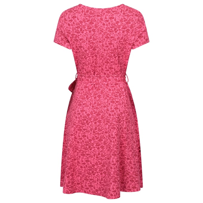 Mountain Warehouse Dames Santorini Bloemen Jersey Wikkeljurk (Rood)