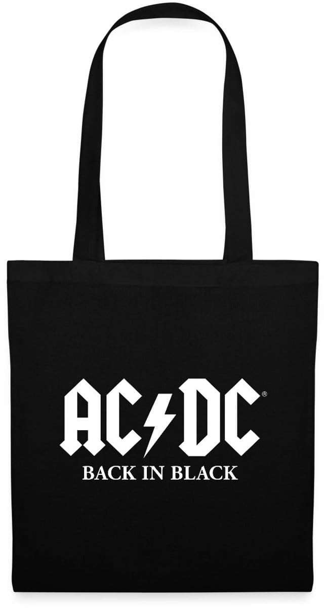 AC/DC Back In Black Album Wit Logo Tas Van Stof Schoudertas