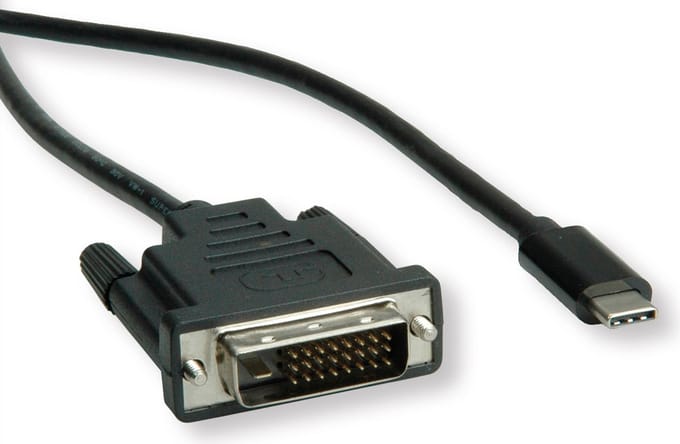 ROLINE USB type C - DVI adapterkabel, M/M, 1 m