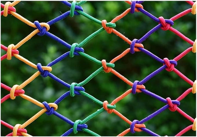 Veiligheidsnet Touw - Kindernet Balkon - Valbeveiliging Kinderen - Handgeweven Kwaliteit - 10mm Dikte - Natuurlijk
