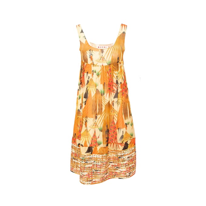 Marni midi-jurk met print - jaren 2000