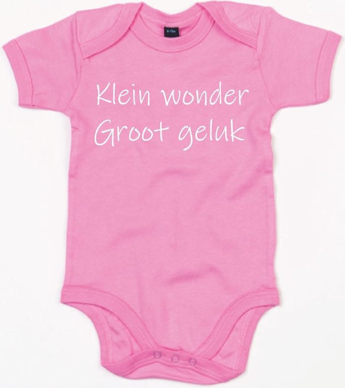 Rompertje Klein Wonder Groot Geluk-Bubble Gum Pink-3-6 Maanden