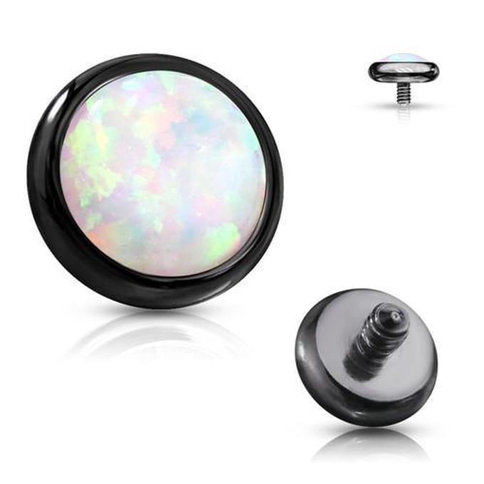Dermal top 3 mm opal zwart 1.2mm - LMPiercings