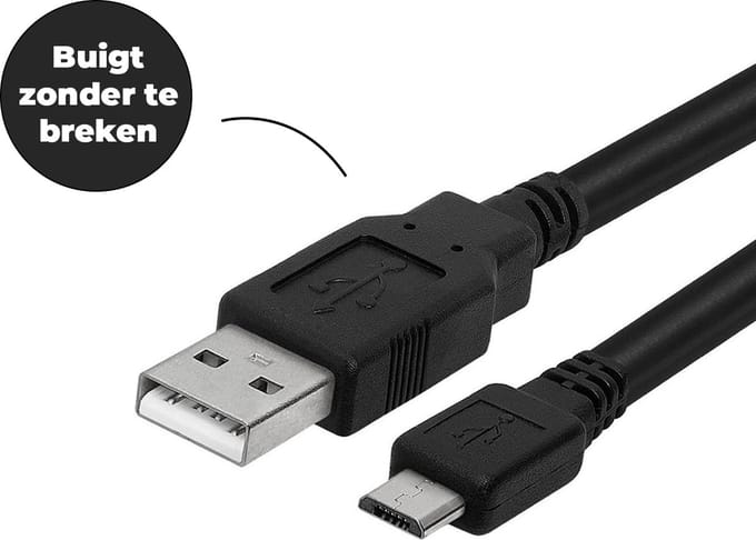 Micro USB oplaadkabel 1 m – snelle Micro USB kabel geschikt voor Samsung en Huawei – zwart – WiseQ