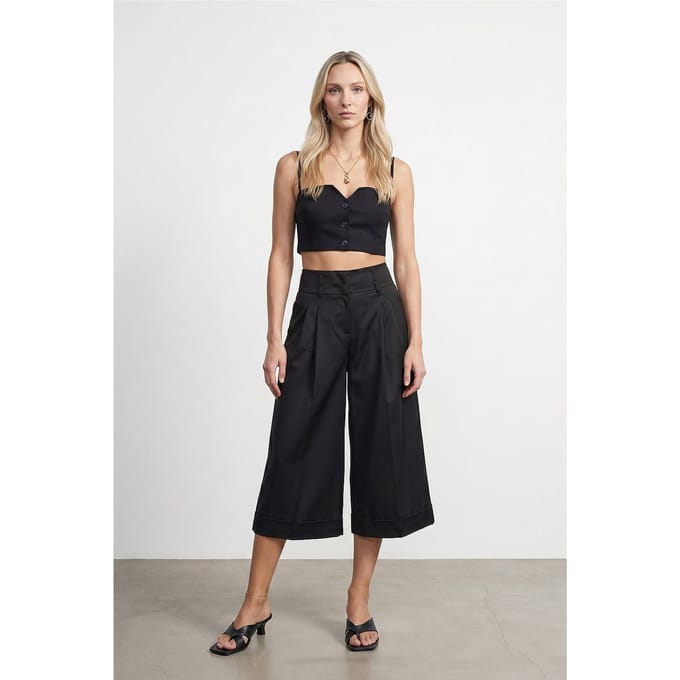 Hoge Taille Wijde Crepe Culottes