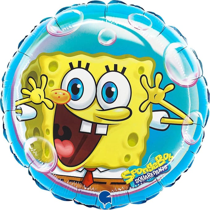 Ballon en Aluminium, Rond, Bob l'Éponge, 46cm, Grabo