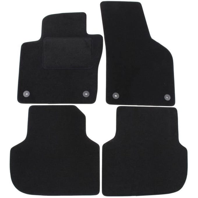 Tapis de sol - VW - Jetta 2011-2018 - Velours noir - Ajustement précis - Antidérapant