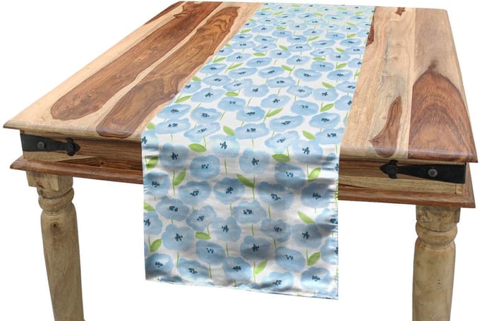 ABAKUHAUS tafelrunner – bloemenontwerp, 40x225 cm, polyester
